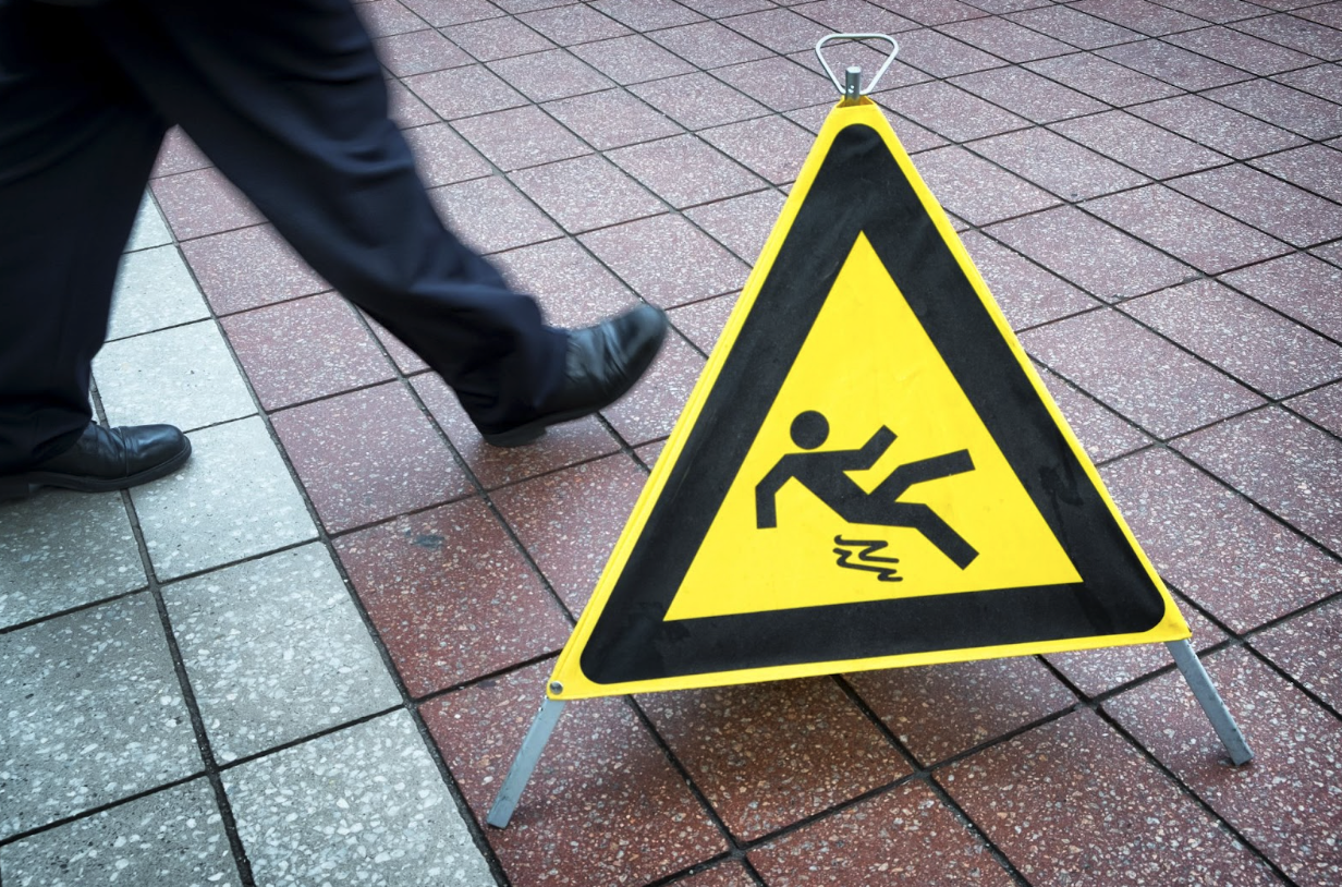 slippery floor caution sign